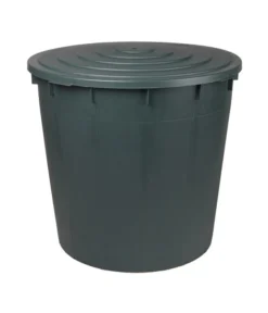 Kunststoff-Regentonne 500 L Mit Deckel, Rund, Dunkelgrün