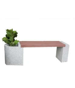 Dehner Granit-Gartenbank, Ca. B145/H45/T35 Cm, Grau/braun