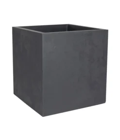 EDA-plastiques Kunststoff-Topf Basalt, Quadratisch, Anthrazit, Ca. B49,5/H49,5/T49,5 Cm
