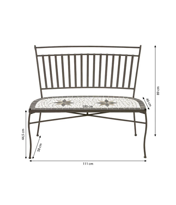 Dehner Mosaikbank Diana, 2-Sitzer – Bild 3