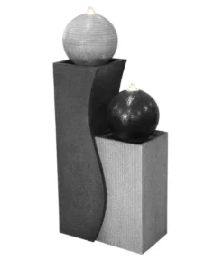 Dehner Polyresin-Gartenbrunnen Ying Yang, Ca. H94 Cm